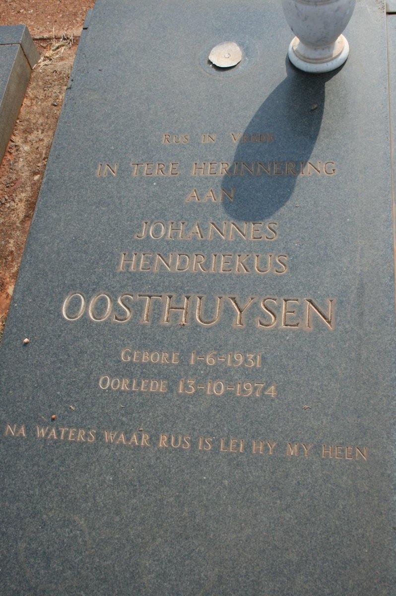 OOSTHUYSEN Johannes Hendriekus 1931-1974