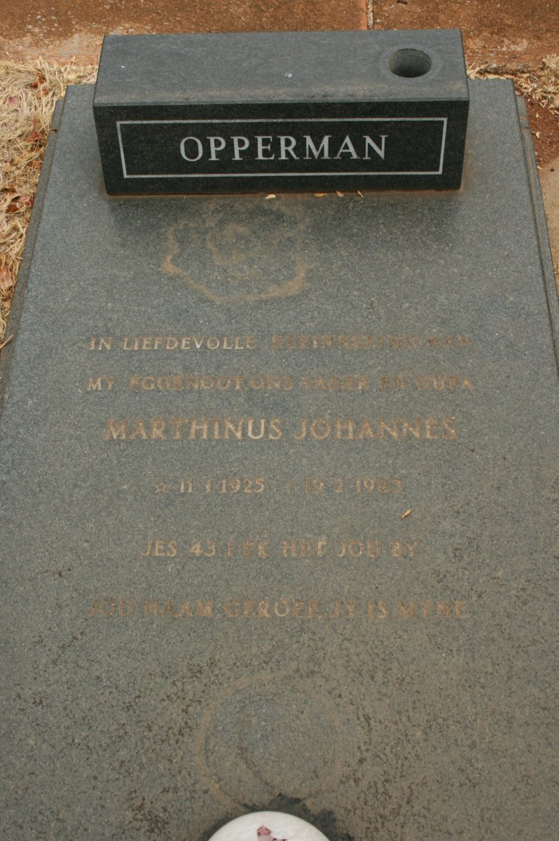 OPPERMAN Marthinus Johannes 1925-1985