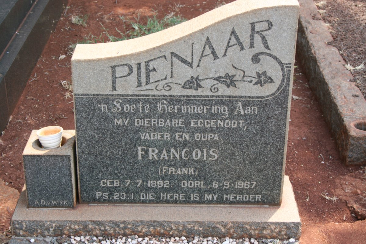 PIENAAR Francois 1892-1967