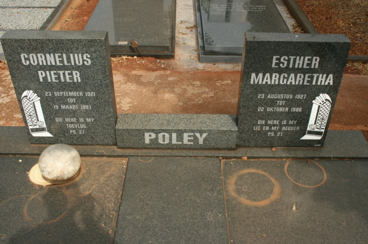 POLEY Cornelius Pieter 1921-1997 &amp; Esther Margaretha 1927-1986