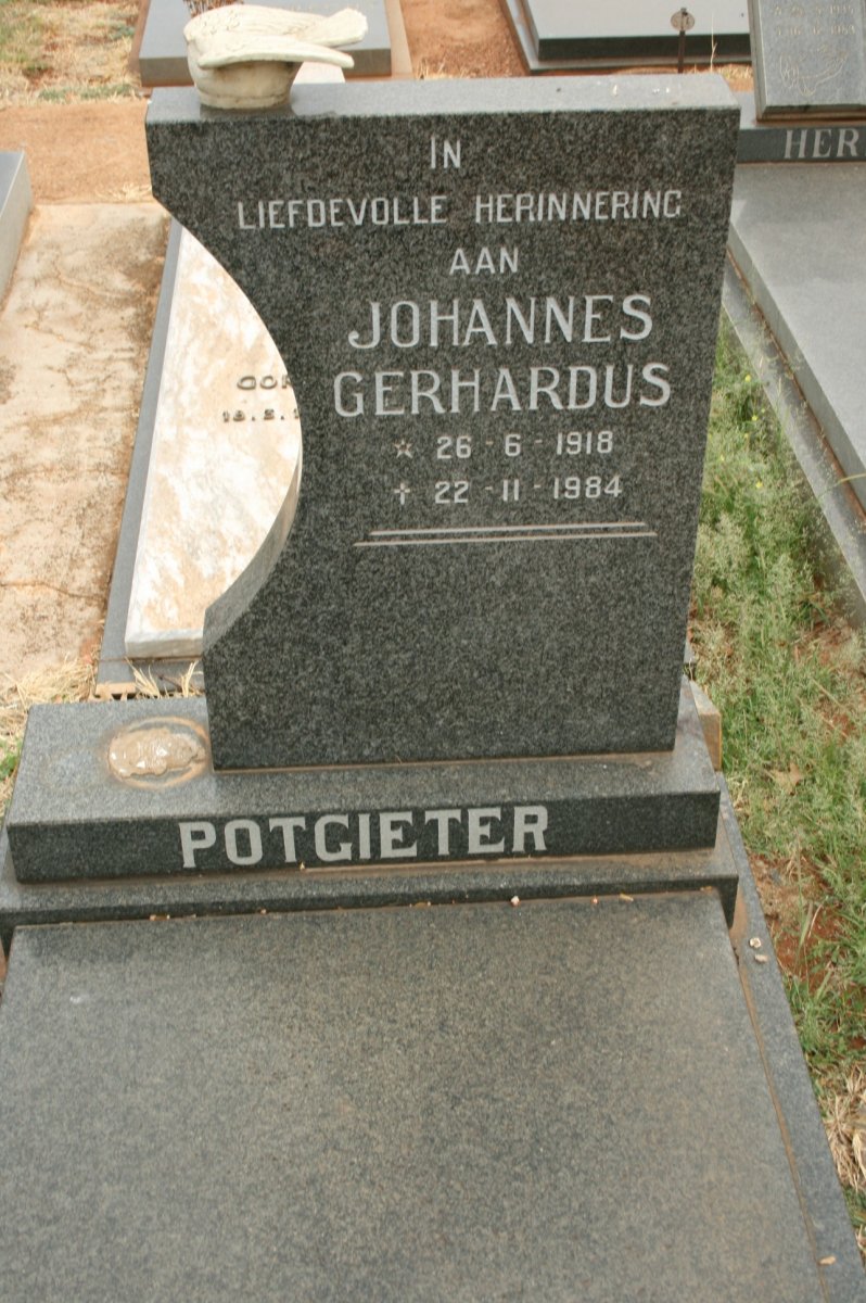 POTGIETER Johannes Gerhardus 1918-1984
