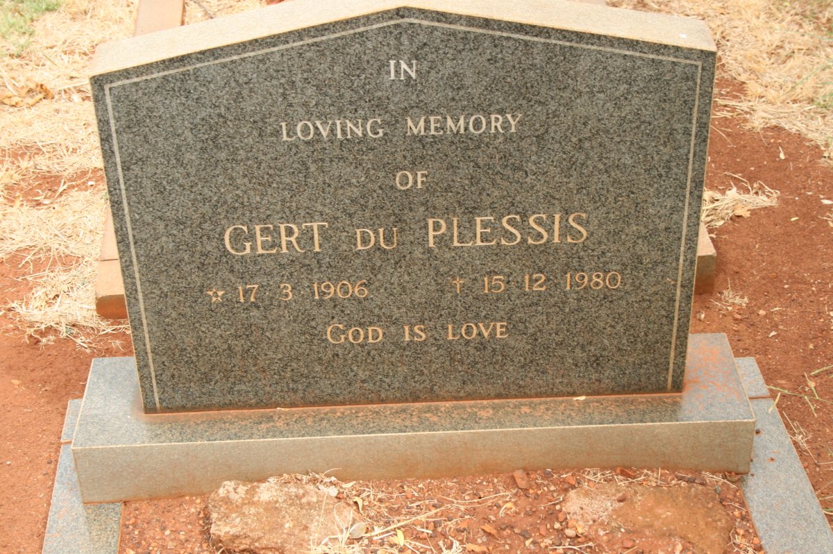 PLESSIS Gert, du 1906-1980