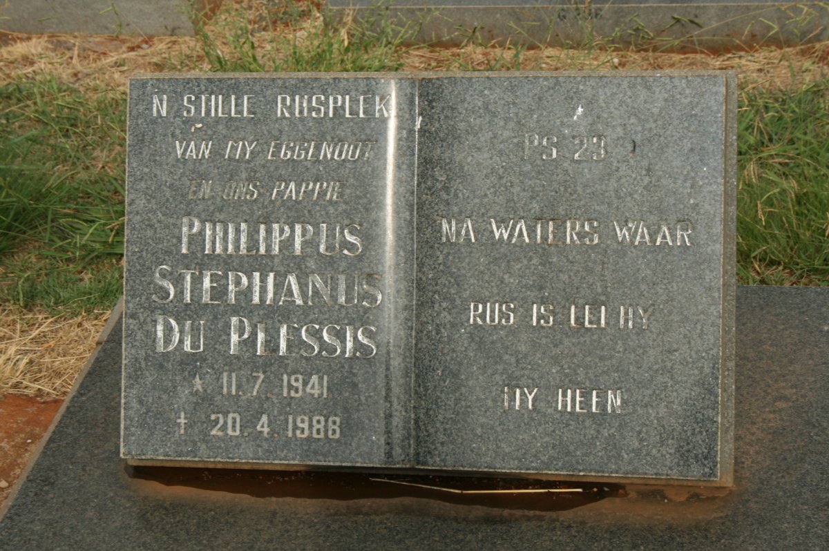 PLESSIS Philippus Stephanus, du 1941-1988
