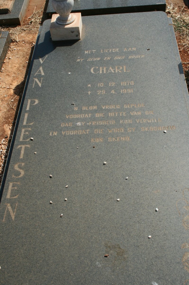 PLETSEN Charl, van 1970-1991