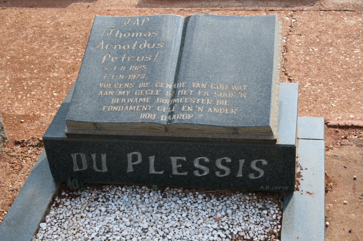 PLESSIS Thomas Arnoldus Petrus, du 1925-1973