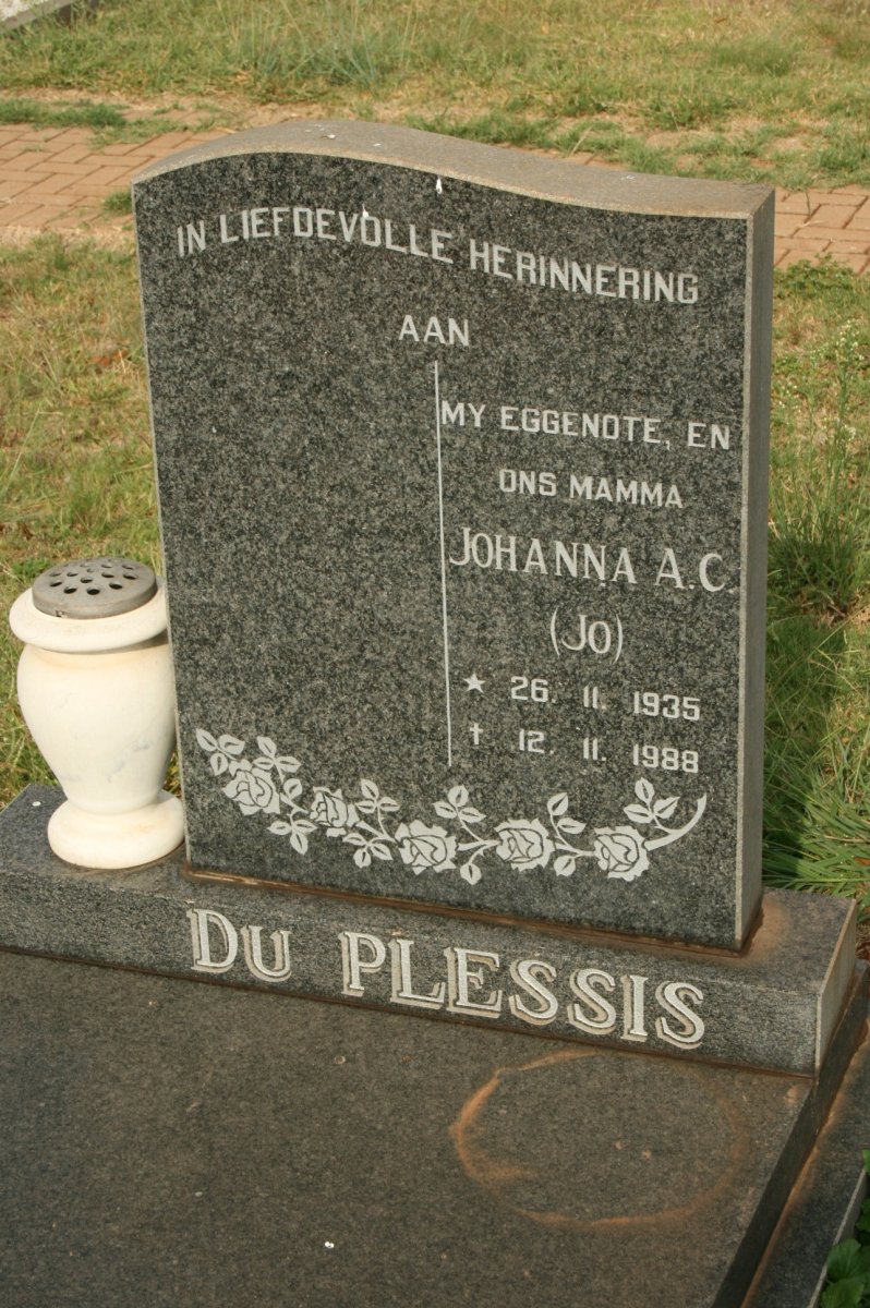 PLESSIS Johanna A.C., du 1935-1988