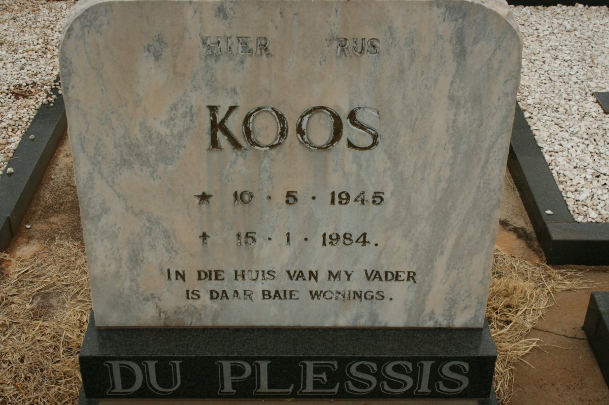 PLESSIS Koos, du 1945-1984