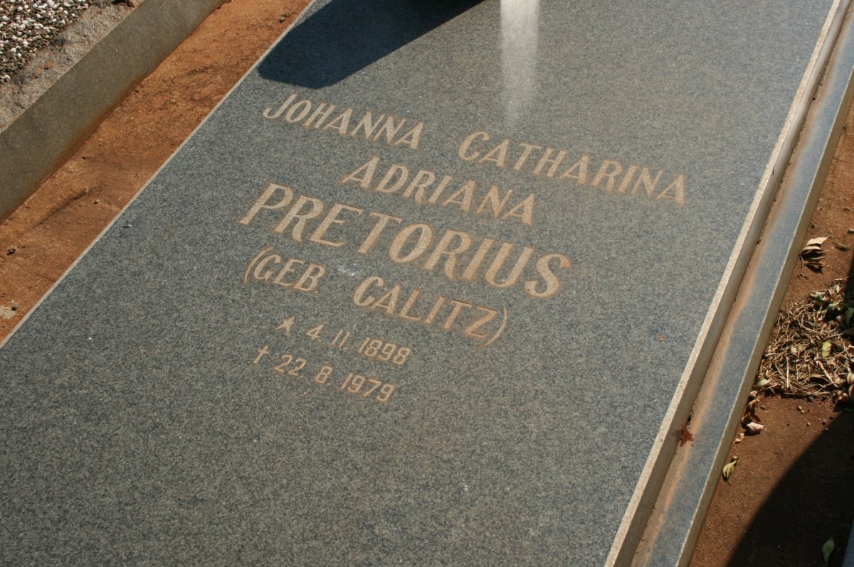 PRETORIUS Johanna Catharina Adriana nee CALITZ 1898-1979