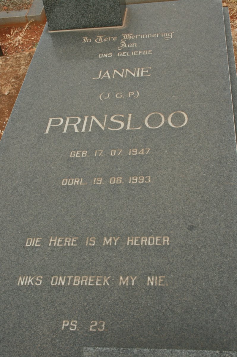 PRINSLOO J.G.P. 1947-1993 