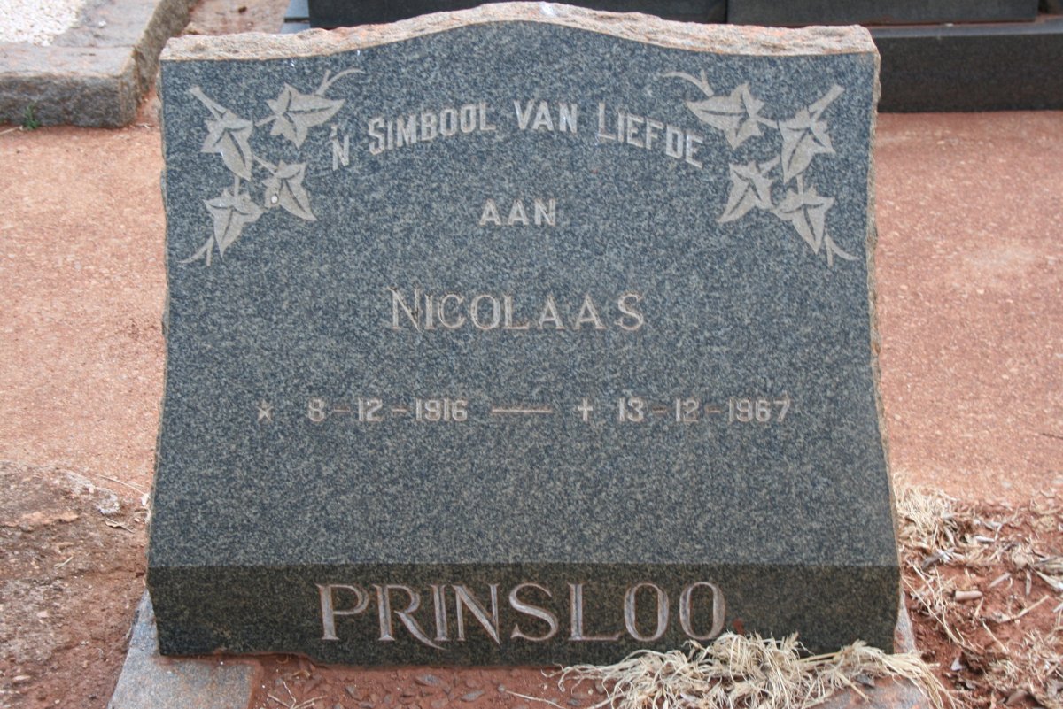 PRINSLOO Nicolaas 1916-1967