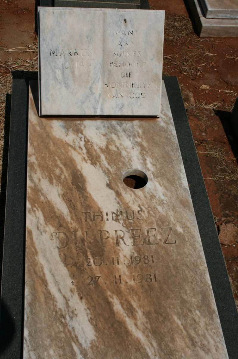PREEZ Thinus, du 1981-1981
