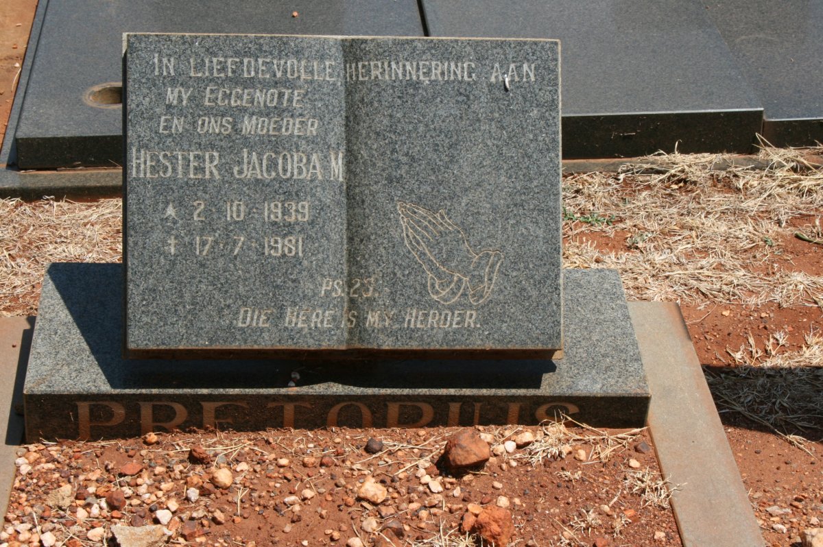 PRETORIUS Hester Jacoba M. 1939-1981