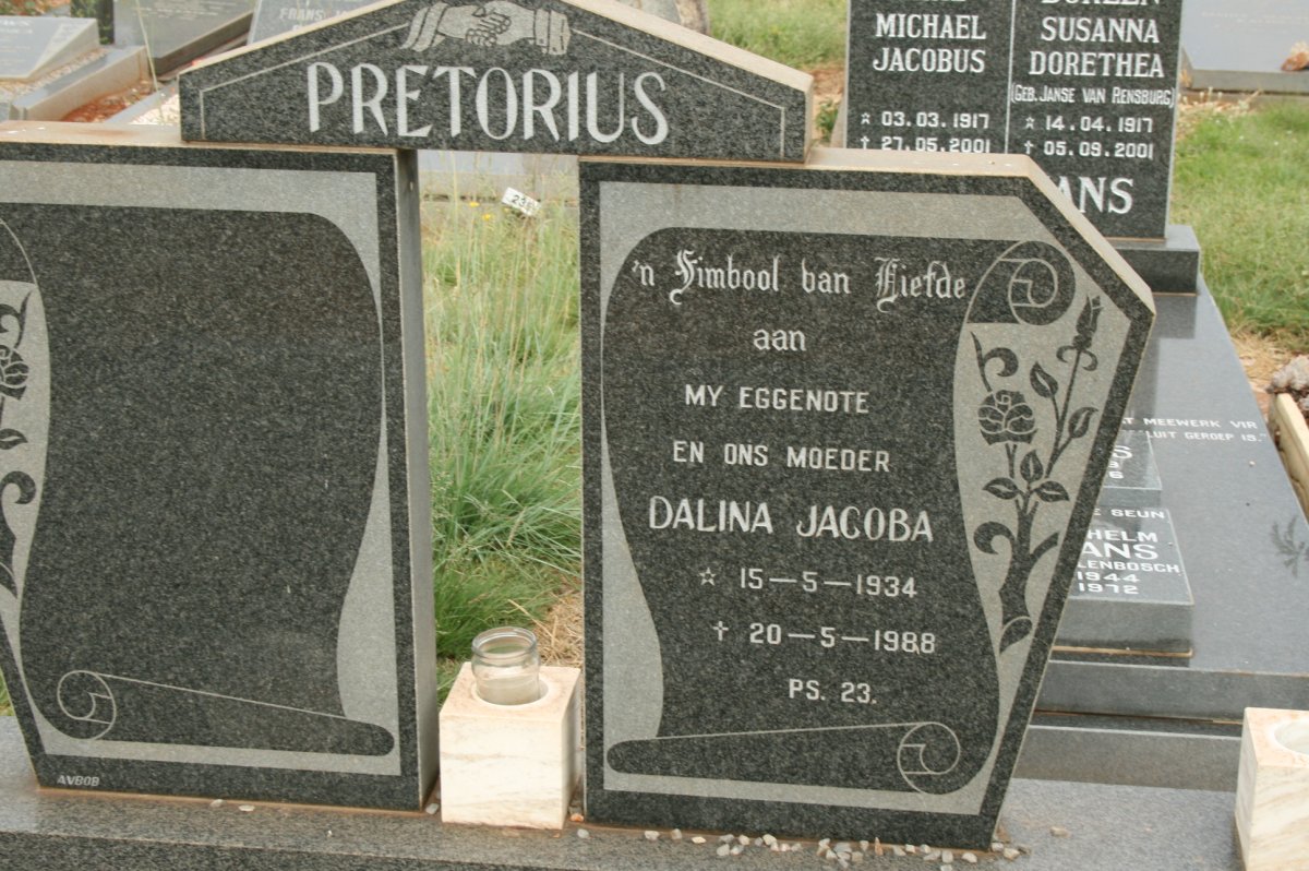 PRETORIUS Dalina Jacoba 1934-1988