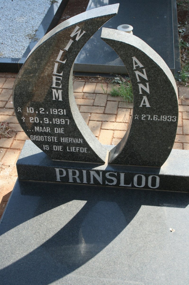 PRINSLOO Willem 1931-1997 &amp; Anna 1933-