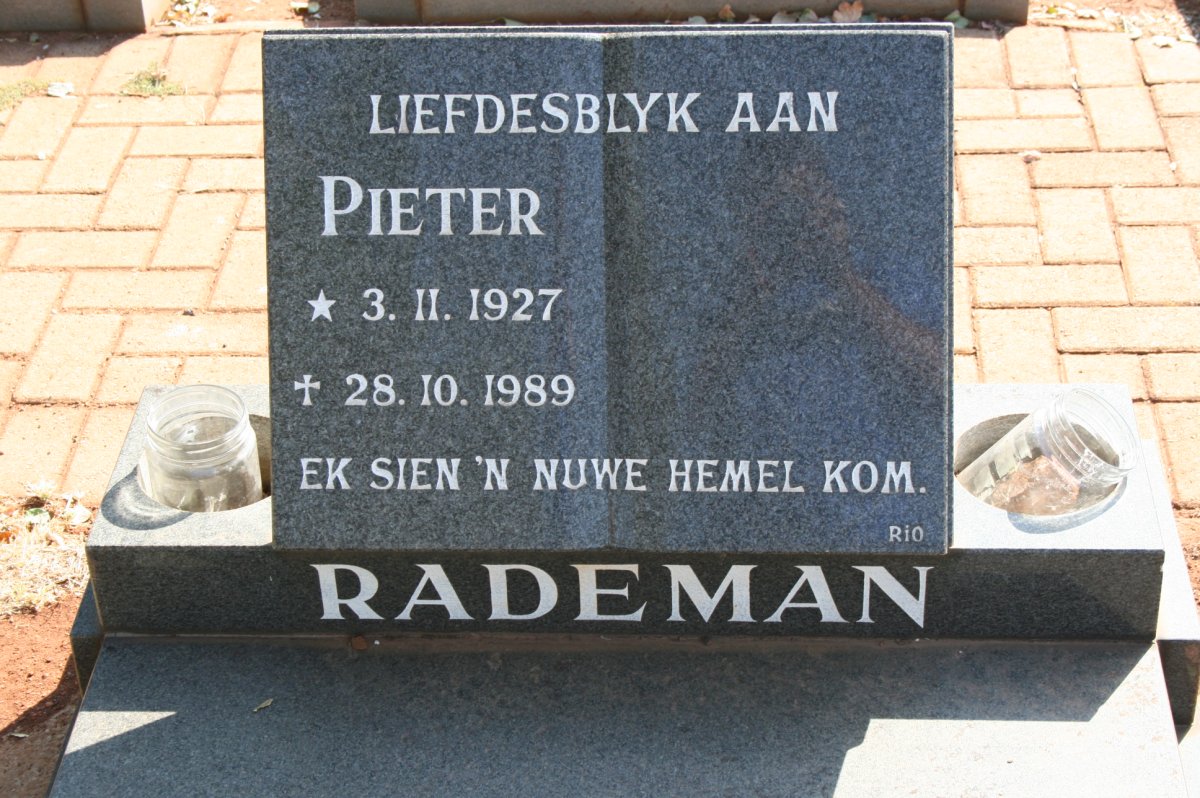 RADEMAN Pieter 1927-1989