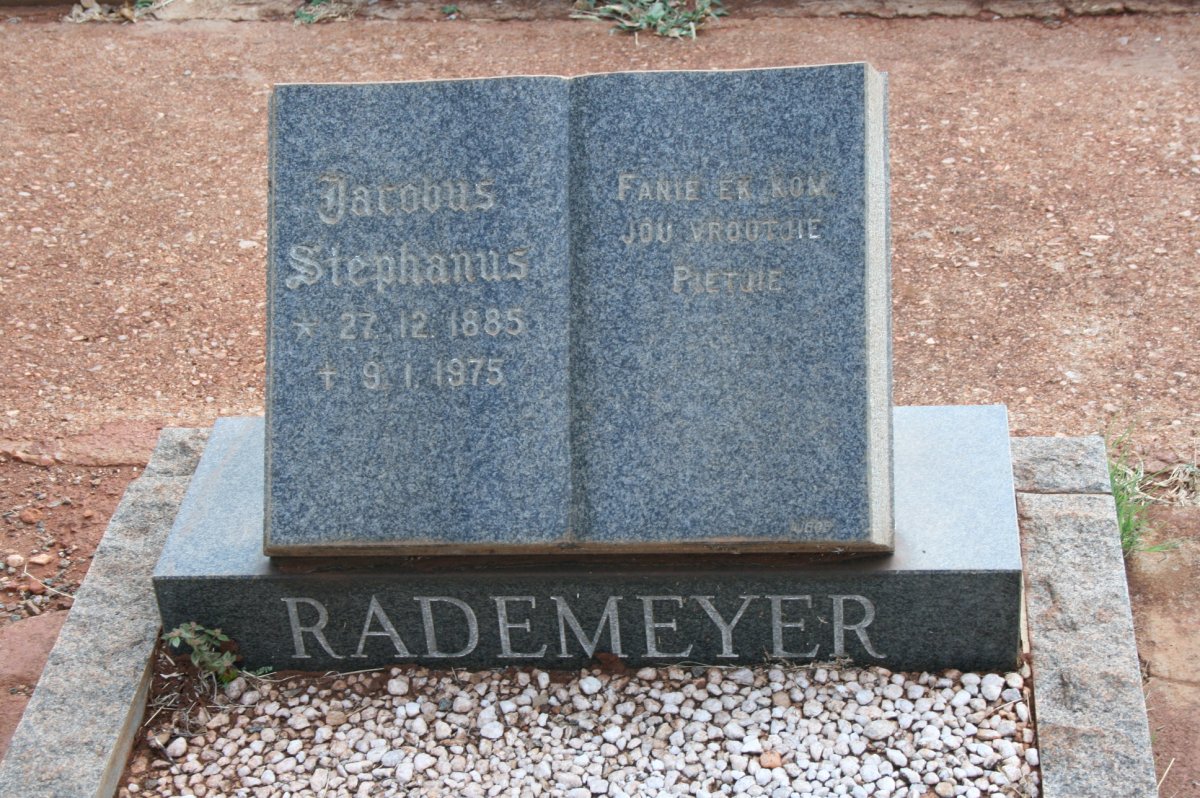 RADEMEYER Jacobus Stephanus 1885-1975