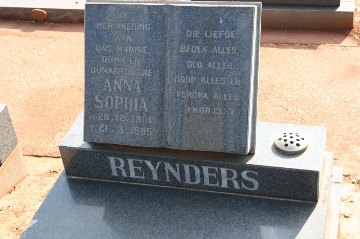 REYNDERS Anna Sophia 1914-1995