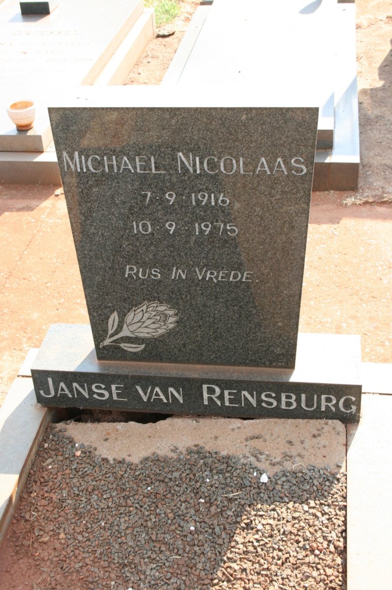 RENSBURG Michael Nicolaas, Janse van 1916-1975