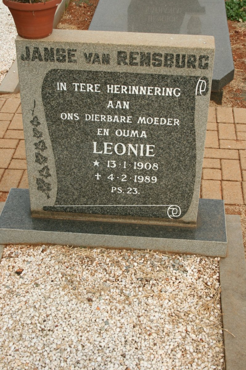 RENSBURG Leonie, Janse van 1908-1989