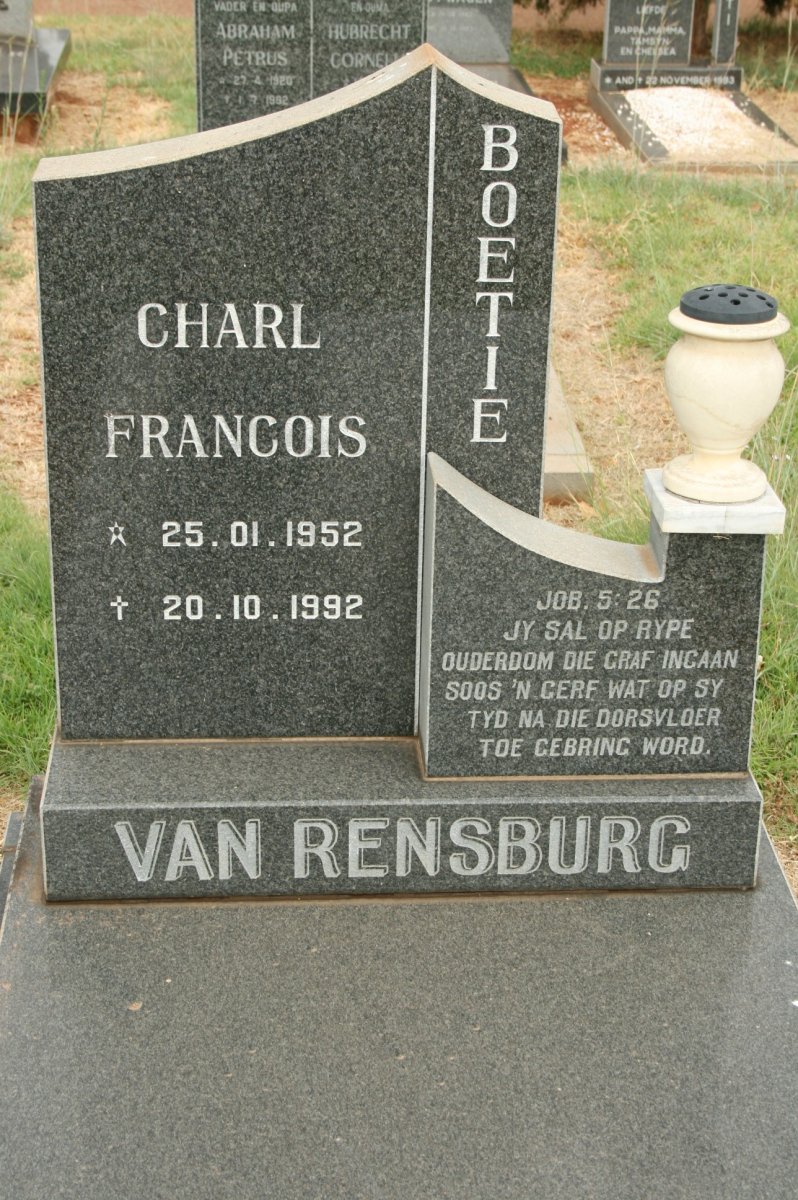 RENSBURG Charl Francois, van 1952-1992