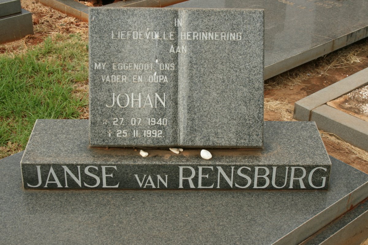 RENSBURG Johan, Janse van 1940-1992