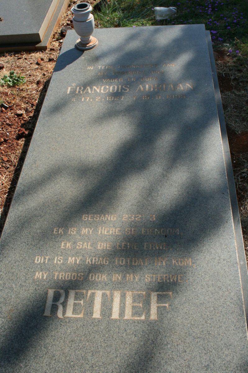 RETIEF Francois Adriaan 1927-1995