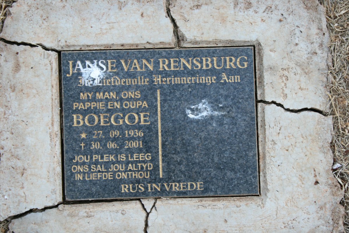 RENSBURG Boegoe, Janse van 1936-2001