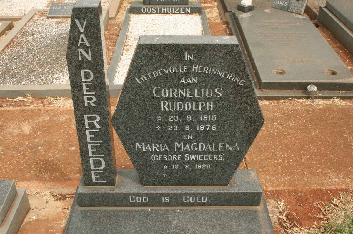 REEDE Cornelius Rudolph, van der 1915-1976 &amp; Maria Magdalena SWIEGERS 1920-
