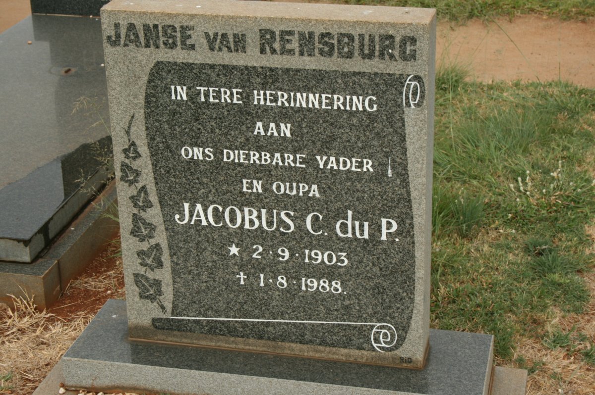 RENSBURG Jacobus C. du P., Janse van 1903-1988