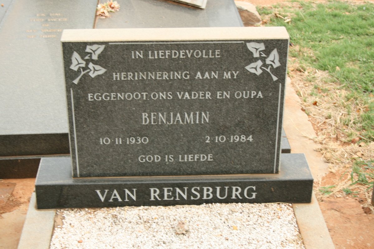 RENSBURG Benjamin, van 1930-1984