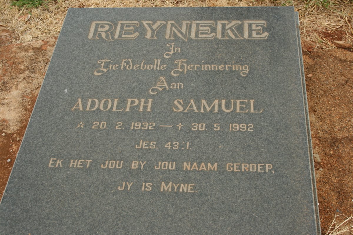 REYNEKE Adolph Samuel 1932-1992