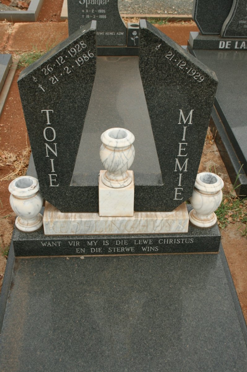 REDELINGHUYS Tonie 1928-1986 &amp; Miemie 1929-