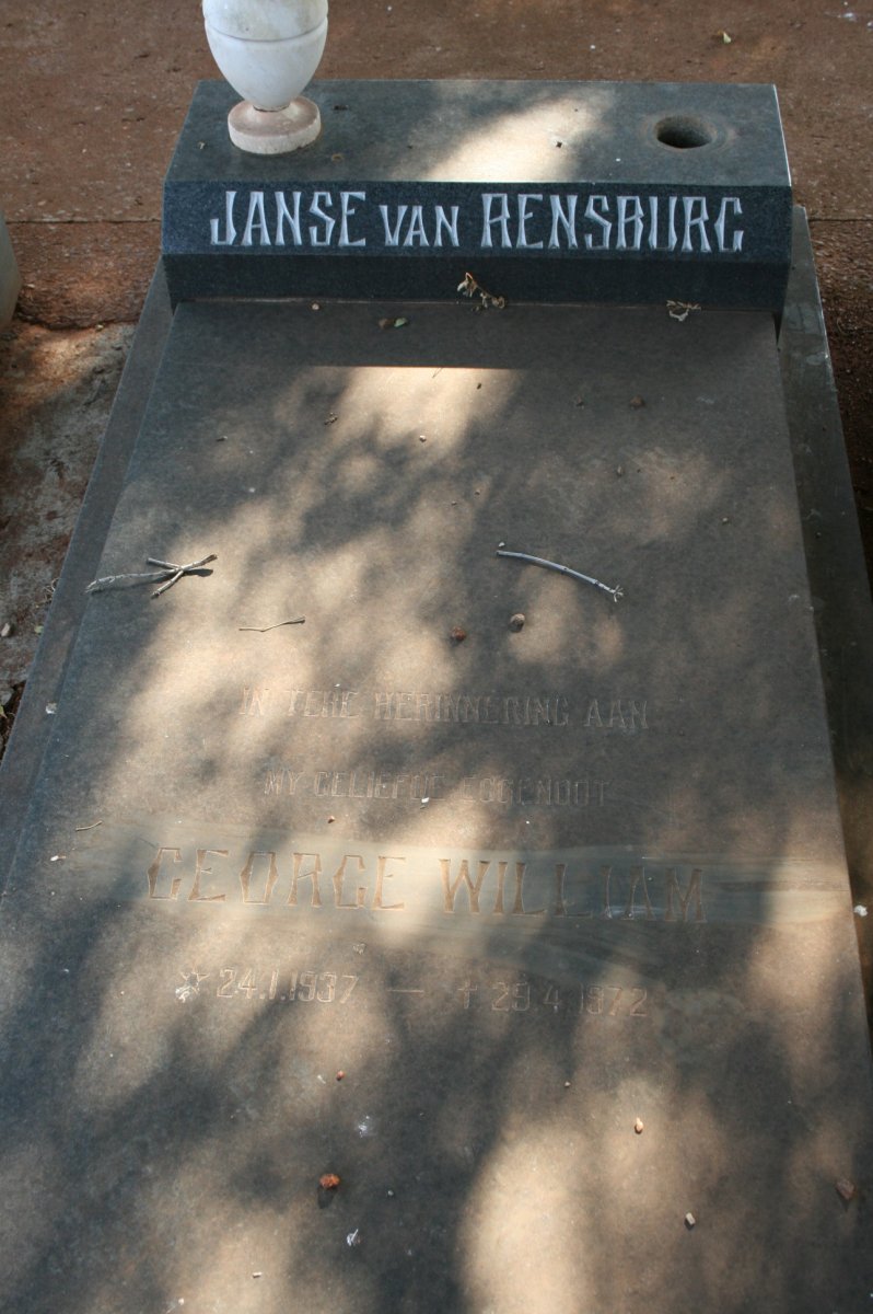 RENSBURG George William, Janse van 1937-1972