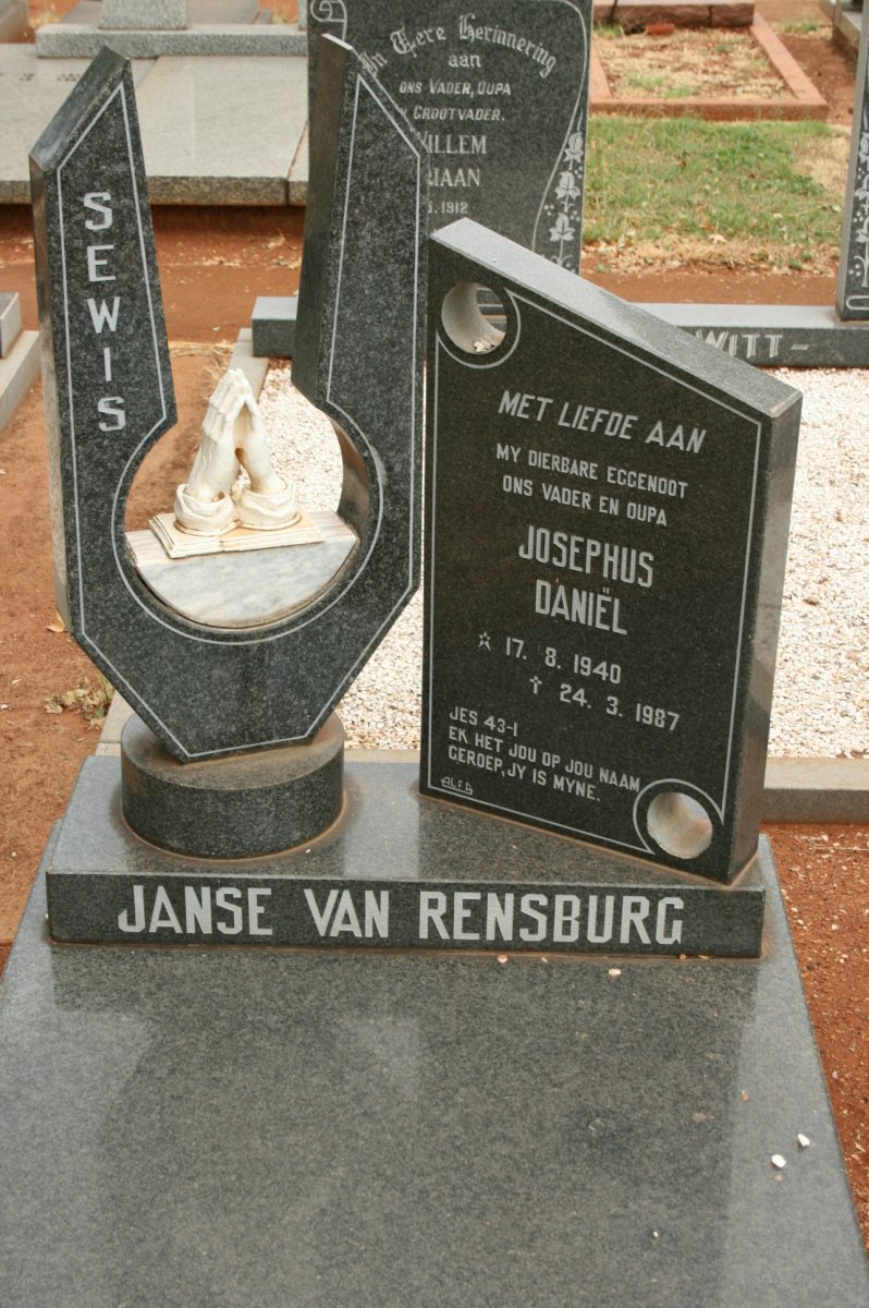 RENSBURG Josephus Daniël, Janse van 1940-1987