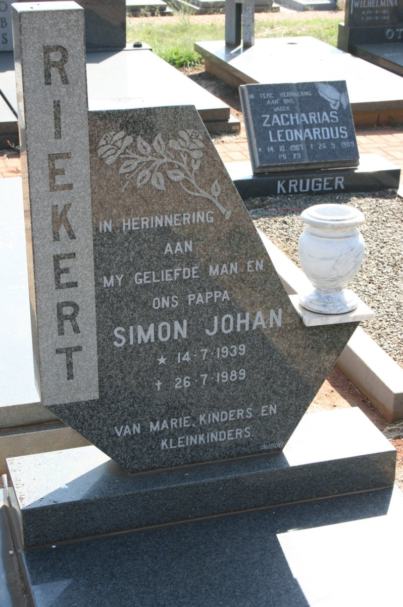RIEKERT Simon Johan 1939-1989