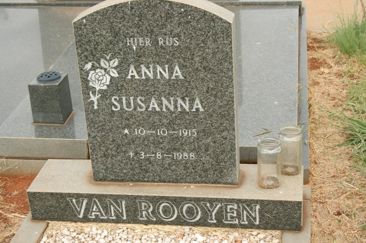 ROOYEN Anna Susanna, van 1915-1988