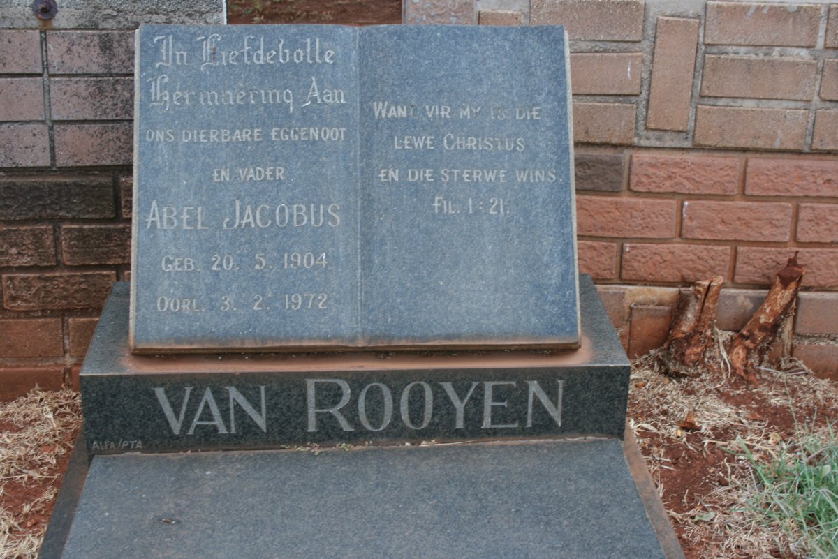ROOYEN Abel Jacobus, van 1904-1972