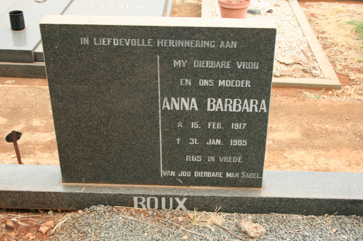 ROUX Anna Barbara 1917-1985