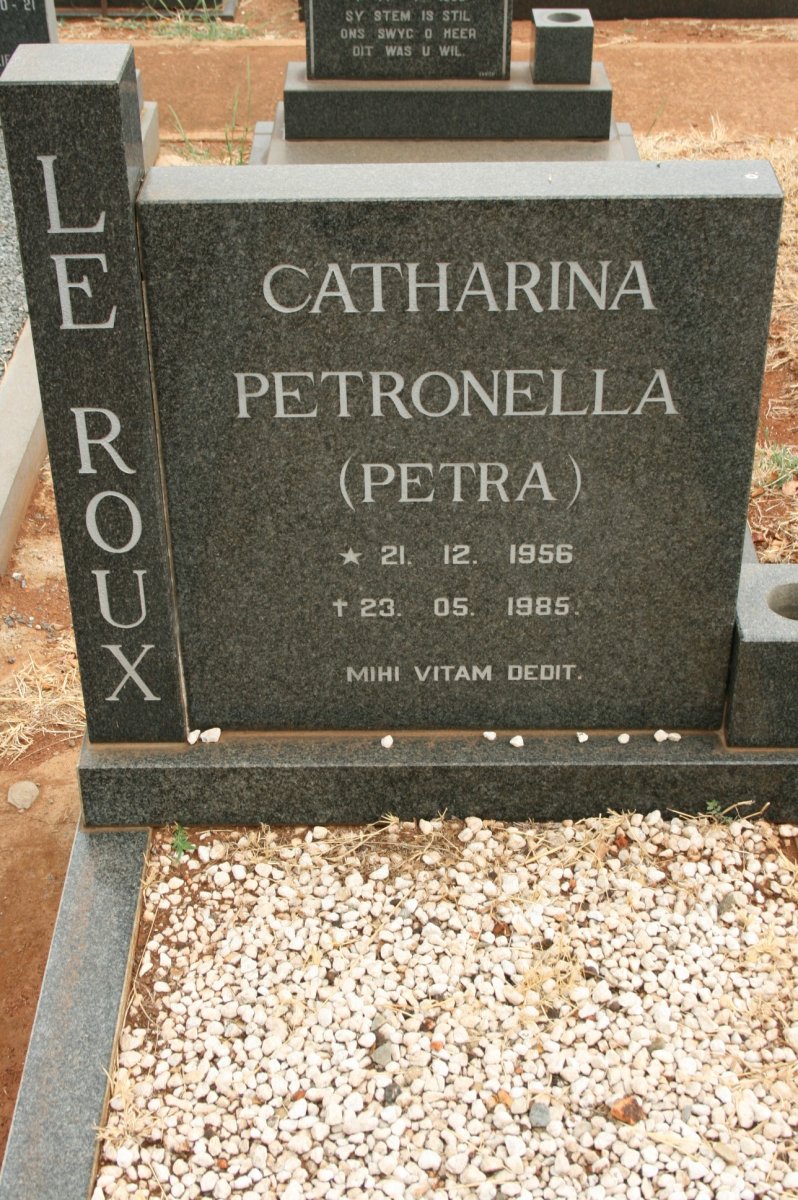 ROUX Catharina Petronella, le 1956-1985