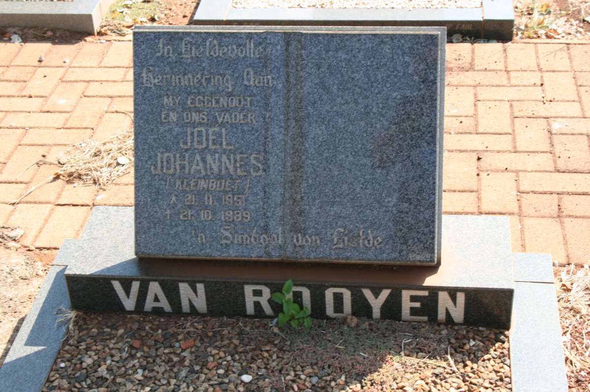 ROOYEN Joel Johannes, van 1951-1989