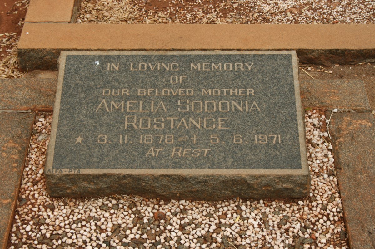 ROSTANCE Amelia Sodonia 1878-1971