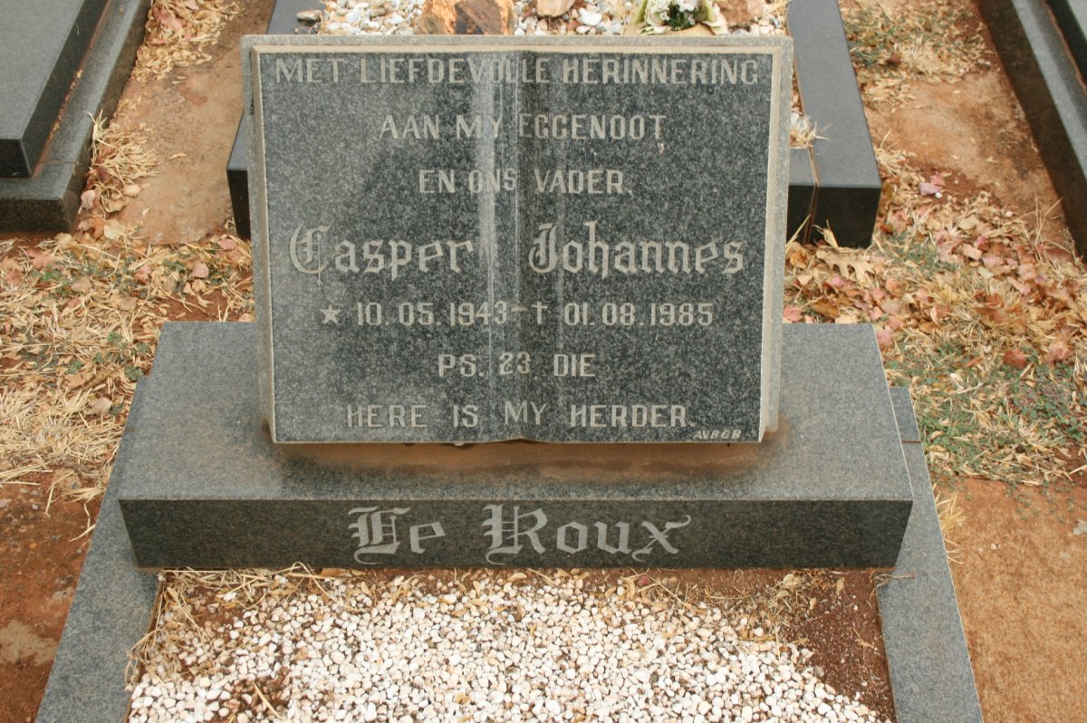 ROUX Casper Johannes, le 1943-1985