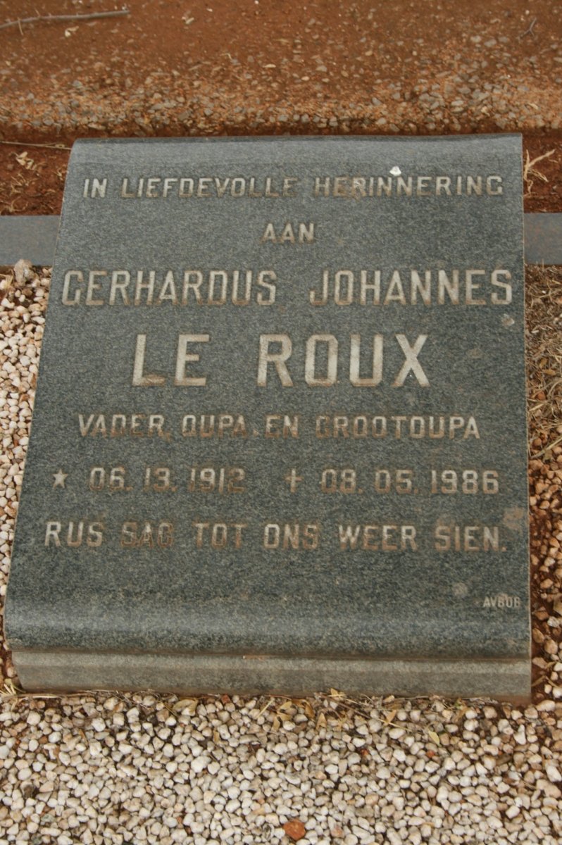 ROUX Gerhardus Johannes, le 1912-1986