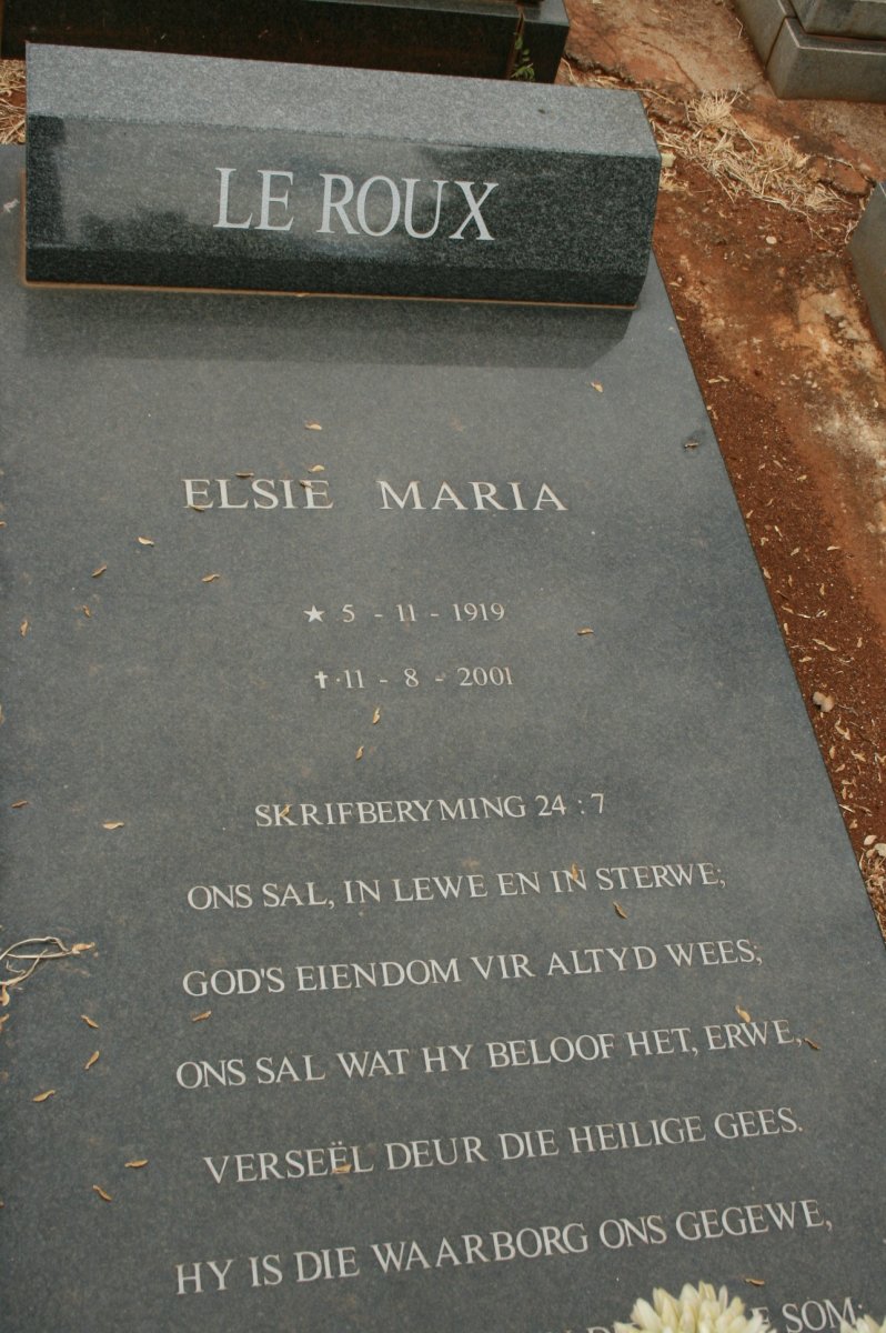 ROUX Elsie Maria, le 1919-2001