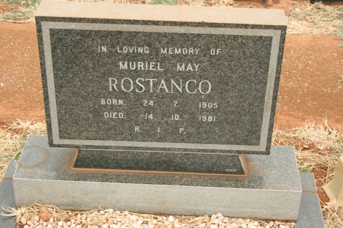 ROSTANCO Muriel May 1905-1981