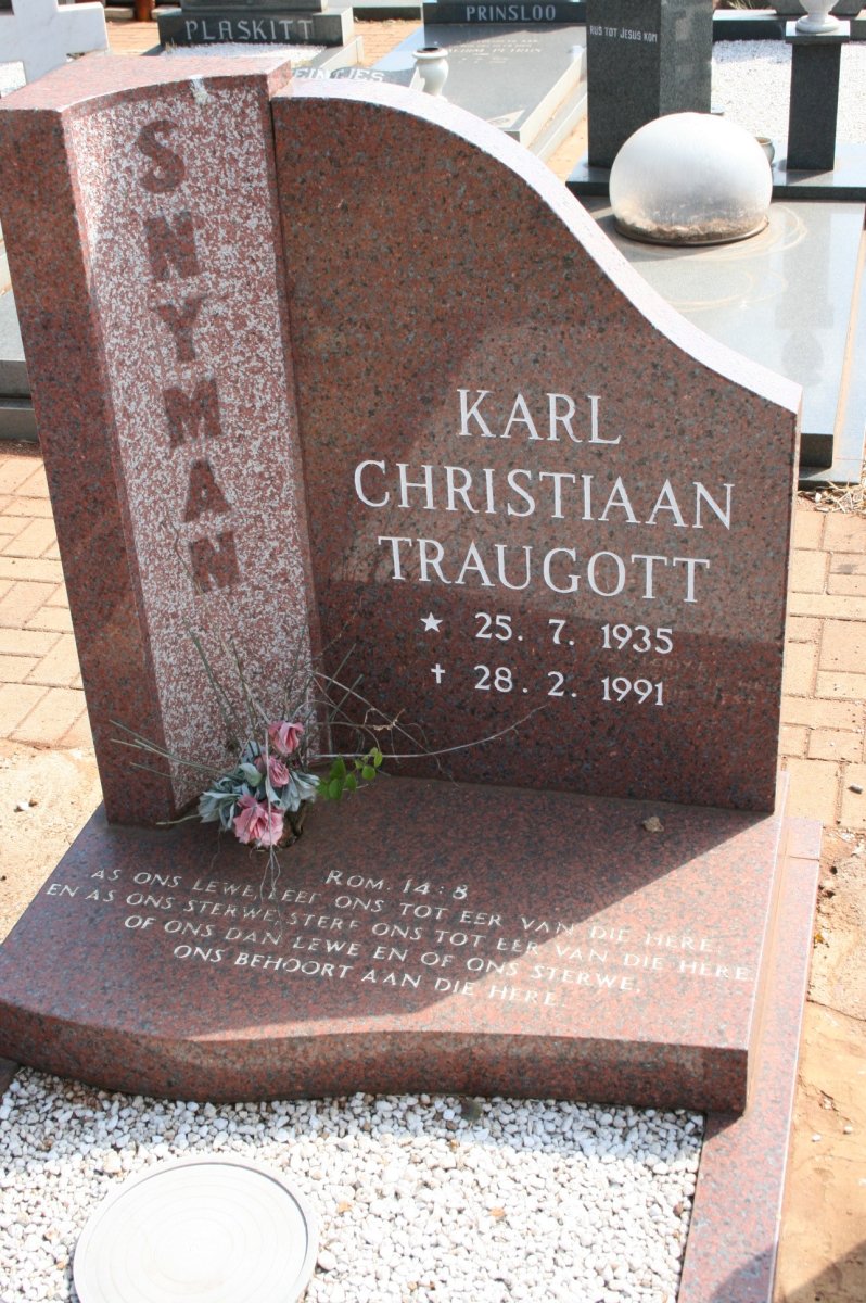 SNYMAN Karl Christiaan Traugott 1935-1991