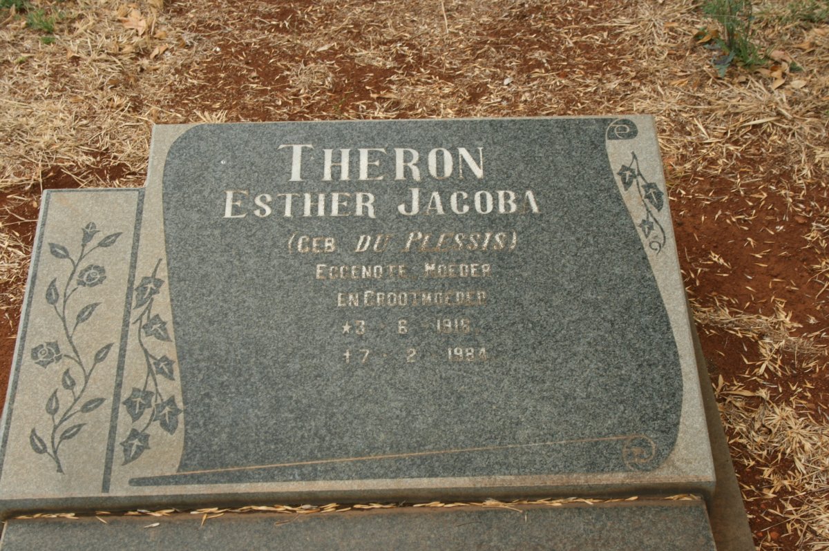 THERON Esther Jacoba nee DU PLESSIS 1916-1984