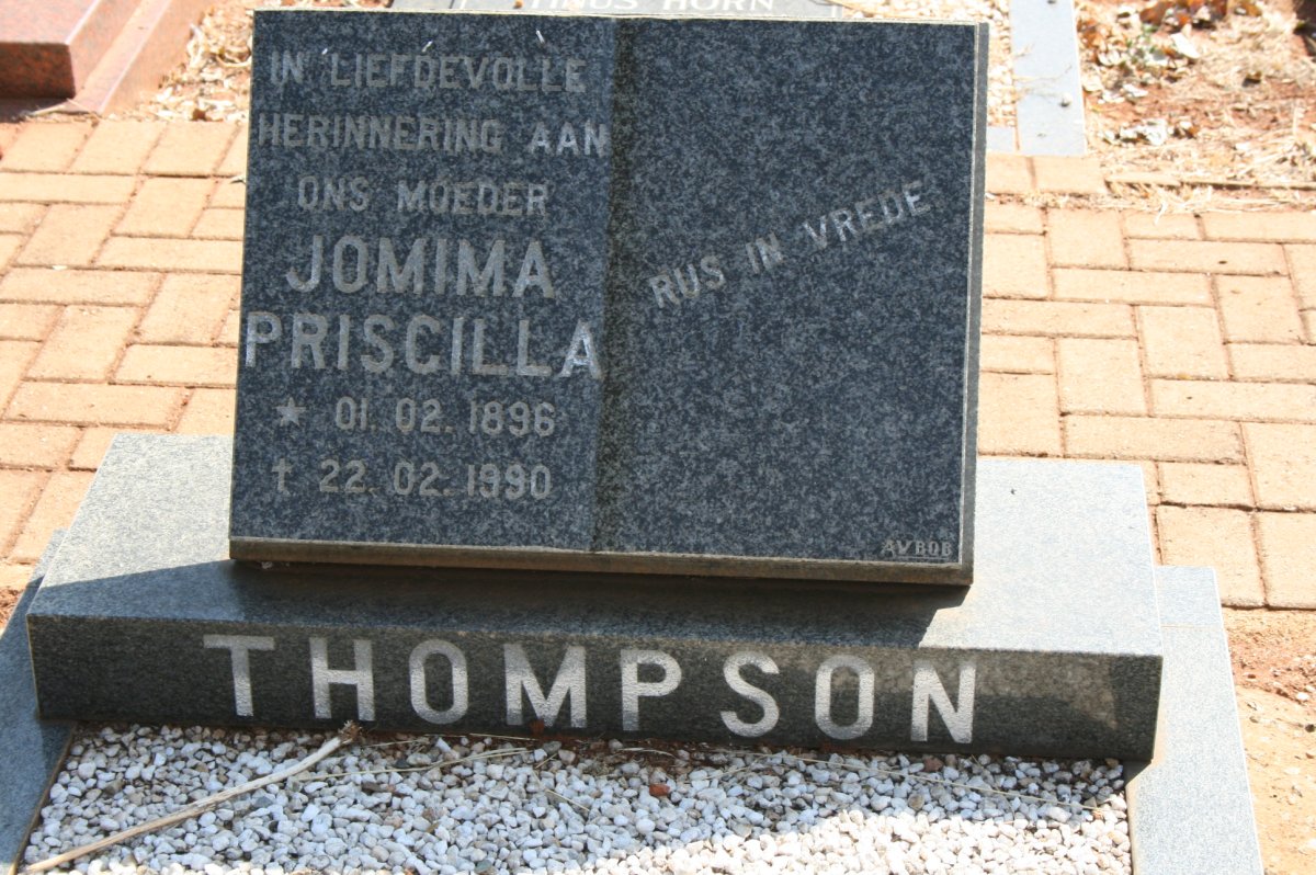 THOMPSON Jomima Priscilla 1896-1990