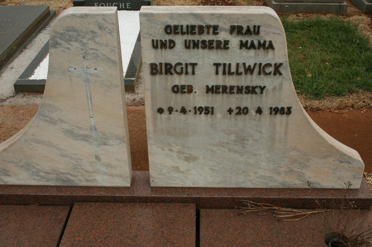 TILLWICK Birgit nee MERENSKY 1951-1983