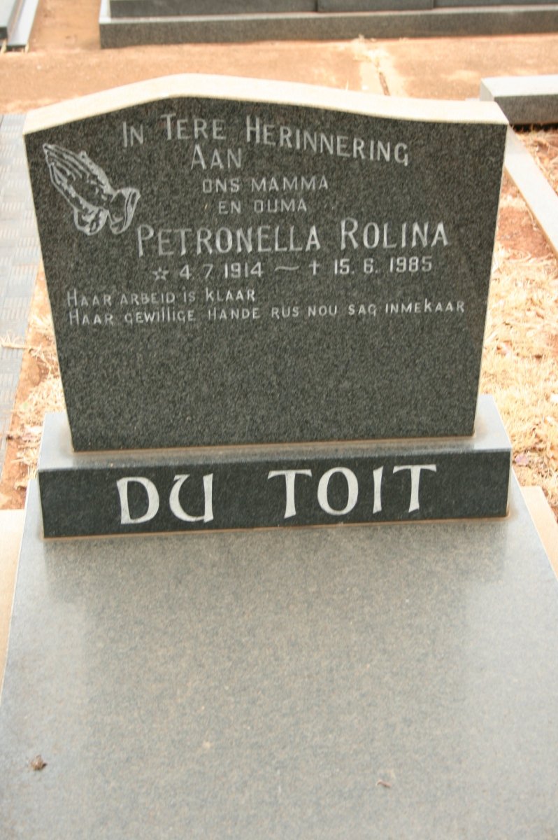 TOIT Petronella Rolina, du 1914-1985